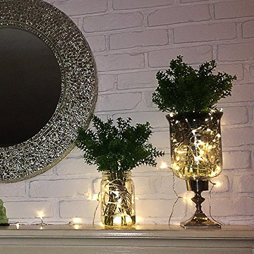 [Fernbedienung und Timer] 100er LED Outdoor Lichterkette Batterienbetrieben Warmweiß (8 Modi, IP65 Wasserdicht, Außenbeleuchtung) - 7
