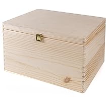 Holzfee Holzkiste Mit Deckel 40x30x22 Cm - Naturbelassene Aufbewahrungsbox Mit Griffen