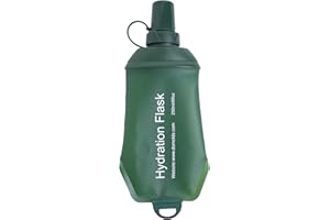 GUYI GYGYL 1Pcs 250ML Soft Flask Running Water Bottles,TPU Collapsible Running Hydration Flask for Hydration Pack Hiking Cycling Climbing-Green
