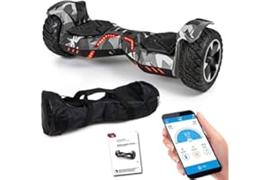 VIRON SUV Hoverboard 8,5 Zoll - Elektro Skateboard mit 800 Watt - Hochwertiges Self Balance Scooter - Elektro Scooter mit App und Dual-Motor - Offroad Hoverboard - (grün/camo)