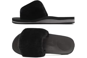 COFACE Pantofole Donna Scarpe da Casa Invernale Ciabatte Pelliccia Donne Peluche Pantofole da Interno