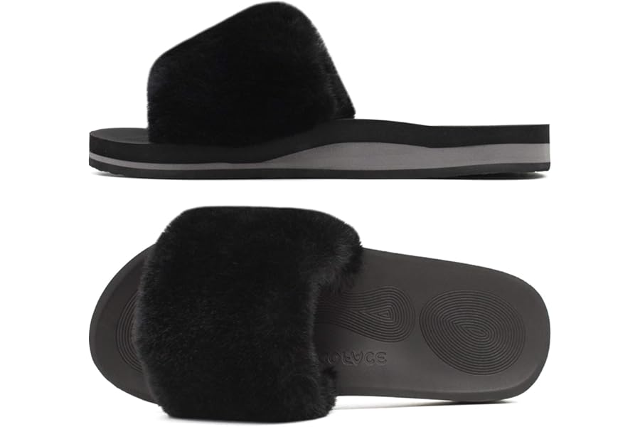 COFACE Women's Winter House Shoes Slippers Fur Plush Indoor Slippers