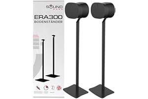 ERA300 Bodenständer, Hochwertiges Metalldesign, Doppelpack (2 Stück), Schwarz, Kompatibel mit Sonos ERA 300 Lautsprecher, Zubehör Inklusive, Kabelmanagement, Entworfen in Großbritannien, Doppel, Paar