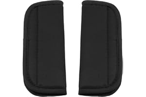 EMODWEY 2 Stück Gurtpolster Universal Baby Autositz Gurtbezüge Kinderwagen Sicherheitsgurt Kissen Weiche Autositz Gurtbezüge, Hautfreundlich und Atmungsaktiv, Geeignet für Neugeborene - Schwarz