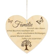 Targa Decorativa A Forma Di Cuore In Legno – 10x10 Cm Con Citazione, Regalo Per Famiglia E Amici