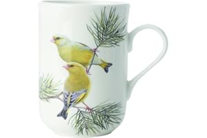 Maxwell & Williams PBW1080 filiżanka 330 ml – Birds of the World – porcelana Bone China zielona, pudełko prezentowe – motyw zielonego zięba