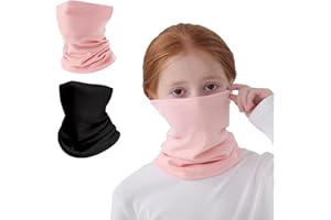 VDYXEW 2 Pack Kids Neck Warmer, Windproof Thermal Fleece Neck Gaiter for Boys & Girls, Breathable & Elastic, Face Mask Winter Snood for Skiing, Snowboarding, Cycling, Outdoor Play