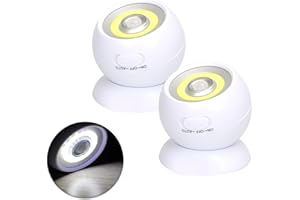 LEBOTE TEC Lebote Motion Sensor Light Battery Powered Wall Light Battery Operated Motion Spotlight Waterproof Indoor/Outdoor LED Motion Lights for Garage Porch Stair Ceiling Gate(2 Pack)