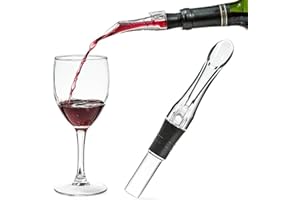 CALLYSONIC Decantador de vino tinto, vertedor de vino, decantador sin goteo, vertedor de botella, aireador de vino, decantador de vino, vertedor de vino, vertedor de vino, color negro