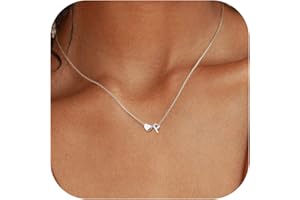 Chriscoco Collar Plata de Ley 925 Mujer Niña Colgantes Iniciales Corazón Cadenas de Plata/Oro Regalo Día de la Madre - Con Caja de Joyería