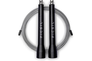 PICSIL - Corda per Saltare Professionale ABS, Speed Rope Regolabile in Acciaio, Manici Antiscivolo Ergonomici, per Cross Training, Fitness e Double Under