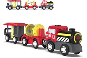 OBEST trenino elettrico per bambini,Treno a Vapore a Batteria,Treno a Vapore a Batteria,Auto Giocattolo, potente treno motore compatibile con Thomas, Brio