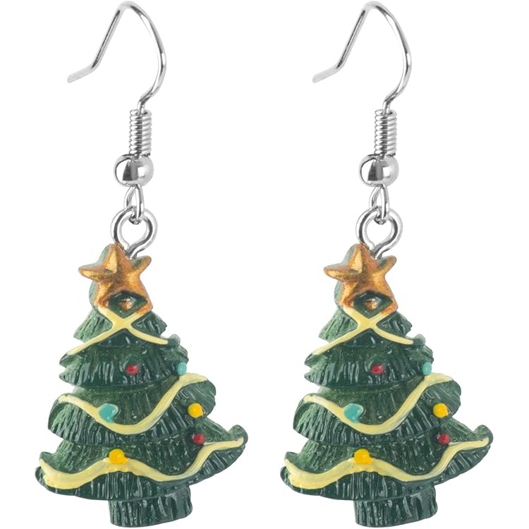 Lot De 12 Paires De Boucles D'oreilles Noël - Motifs Père Noël, Sapin, élan, Clochette (alliage Zinc)