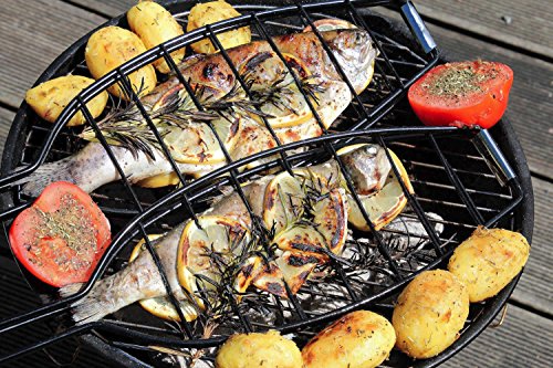 LS BBQ Grillwender Grill Korb Grillrost Fischbräter Fischgriller Fischhalter - 3