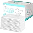 LQQ 100Pcs Multiple Color Adults' Disposable_Face_Masks Individually Wrapped 3 Layer Face Protection Against Droplet Anti-Particle and Dust Breathable Mouth Nose Cover Unisex (White)