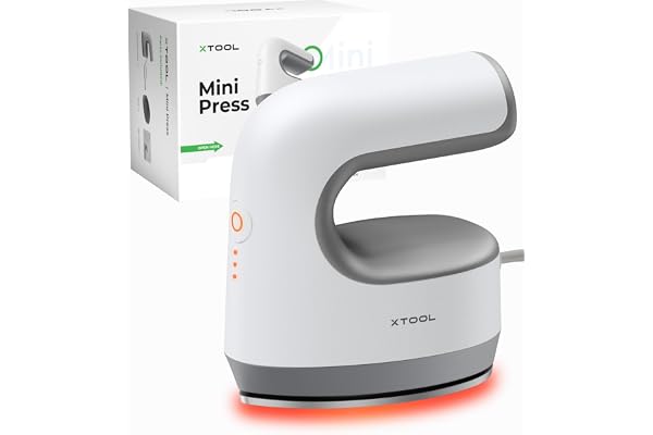 xTool Mini Presse à Chaud, Machine Flocage Ultra-Légère avec 3 Modes de Température, Machine Impression Tee Shirt Portable, Presse Textile pour Sacs, Chaussures, T-Shirts, Oreillers, Bois