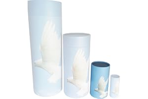 GENERIC Dove Bird Scatter Tubes for Adult Ashes – Biodegradable Cardboard Cremation Urns, X-Small, Blue,white