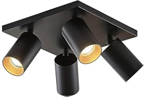 ‎ARCCHIO Arcchio Strahler 'Brinja' (Modern) in Schwarz aus Metall u.a. für Flur & Treppenhaus (4 flammig, GU10) - Deckenlampe, Deckenleuchte, Lampe, Spot, Flurleuchte