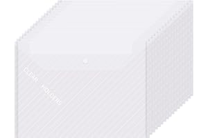 VIDETOL 60 Pcs A4 Plastic Wallet, Plastic Wallet Paperwork Document Organiser Envelope Folder, A4 File Folders with Snap Button for Home, Office and School