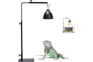 KARDOR Reptile Lamp Holder Stand Dome Bulb Holder Fixed Bracket/Hanging Heat Lamp/Adjustable Metal Basking Reptile Light Fixture Hanger for Glass Terrarium Vivarium Habitat Cage(S-No Included Lampshades)