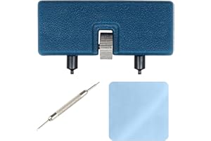 COACOM 1 x otwieracz pokrywy zegarka, z 1 usuwaczem paska i 1 ściereczką do czyszczenia, narzędzie do wymiany baterii zegarka, regulowane narzędzie do naprawy zegarków, do otwierania pokrywy zegarka