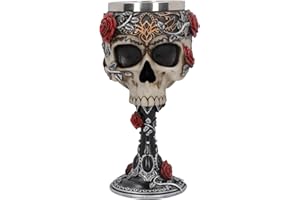 Nemesis Now - Calice con rose gotiche, 18 cm, in resina con inserto in acciaio inox, taglia unica