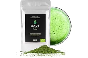 Moya Matcha thé matcha biologique 100% Moya Matcha Thé Vert Poudre du Japon | 100g Premium Récolté dans la Région Uji | Qualité de Cérémonie (I) | certifié agriculture organique