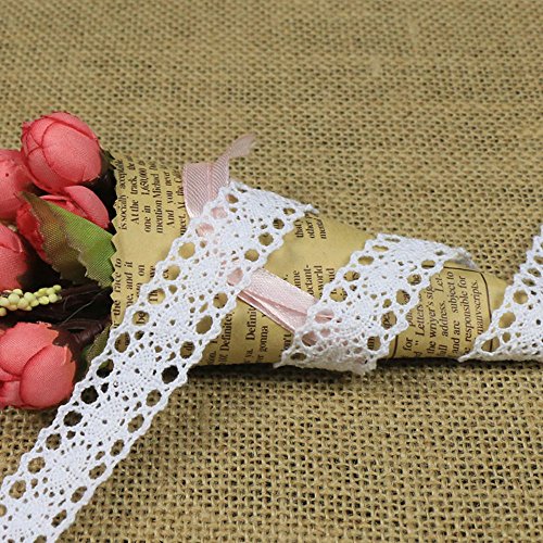 10 Meter Spitzenborte weiß Spitzenbordüre Vintage Spitzenband Dekoband,Spitze, Schleife,Schleifenband Weihnachts Hochzeit Borduere Geschenk (Weiß)