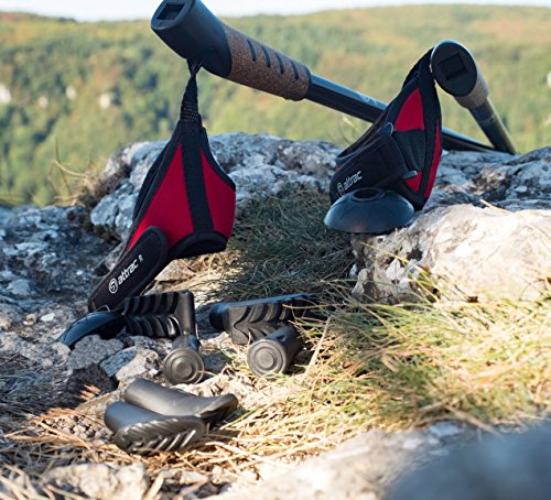 Nordic Walking Stöcke Classic Teleskop Verstellbar inkl. Nordic Walking App Wanderstöcke mit Anti-Shock Dämpfung - 8