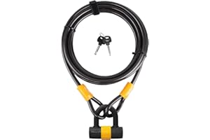 VINZ Kinabalu Kabelschloss/Schlaufenkabel ø12mm | 3 meter lang | Stahlseil mit Schloss mit Kunststoff ummantelt | Sicherung für Fahrrad Boot Gartenmöbel | 3-15m lang