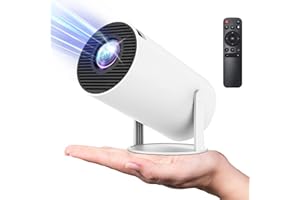 GIVOKE 4K HD Mini Projector, 120 ANSI Smart WiFi 2.4G/5G Android 11.0 Projector for Walls Ceilings, Auto Keystone Correction, 180 Angle Adjustable Home Projector, UK Plug