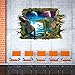 3D Dinosaurs World Jurassic Park Living Room Bedroom Removable Home Decoration Decal Decor Wall Sticker Cartoon Boys Teens Kids Children Room Wall Decor
