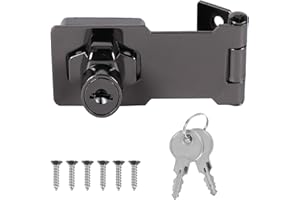 SCLLNDA SCLLND Sicherheitsüberfalle Haspe Metall Schloss Vorrichtung Sicherheits Überfalle Riegel Schloss Türschloss Schrankschloss mit Schloss Schrauben Schlüssel für Schränk Kästen Schublade (Schwarz)