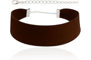 STACKABLE CREATIONS Wide Thick Black Velvet Choker Necklace for Women, Girls, Kids | Plain Gothic Collar Jewelry | Valentines Day, Halloween Maleficent Simple Ribbon Victorian Cameo Choker