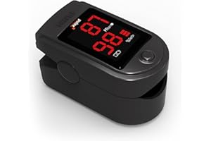 Pulox Oxymètre de pouls PO-100 (Noir) pour mesurer la Saturation en oxygène du Sang, avec Accessoires