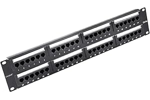 VIVOCH 2U 48 Ports Cat5E Panneau de Brassage Mural ou en Rack Non blindé Panneau de Brassage Ethernet UTP avec Panneau de Brassage Adaptateur Cat5E