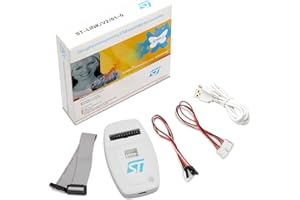QIQIAZI ST-LINK-V2 (CN) Stlink V2 MCU Microcontrôleur pour STM32 STM8, ST-LINK Débogueur Programmeur pour STM8/STM32/JTAG/SWD/SWIM avec câble USB et câble de connexion