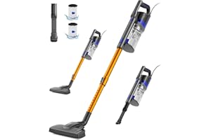 VACTechPro 32KPa/680W/6M Staubsauger, Staubsauger mit Kabel Con 800ML Pattumiera, Stielstaubsauger mit Kabel Con Design a Doppia Maniglia, Vacuum Cleaner per Pavimenti Duri, ORO