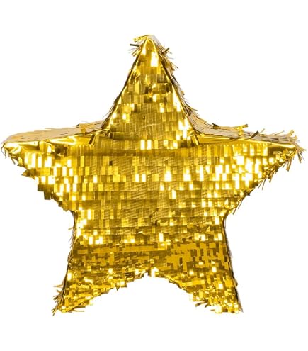 Piñata étoile Argentée 68x68x30 Cm – Décoration Fête à Remplir, Pour Anniversaire, Mariage, Noël – Jeu Enfant Et Adulte