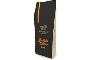 Buffalo Soldier Strong Dark Roast Organic Espresso Coffee Beans 1kg - Marley Coffee - From The Marley Family - For All Coffee Machines - Strength 5