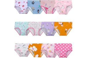 JackLoveBriefs Coton Culotte Fille 9&12 Pièces，âgés de 2 à 9 Ans