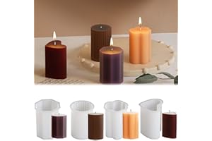 ‎TREABEAR 4PCS Silikonformen Gießformen Kerzenhalter TREABEAR, Kerzen Gießformen Silikon Blumen, Silikonformen Kerzen Herz, Kerzen Gießen Formen, Silikon Gießformen Weihnachten, Kerzenformen Zum Gießen