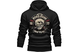 Gasoline Bandit Herren Kapuzen-Pullover-Hoodie für Motorradfahrer und Biker: Road Rash