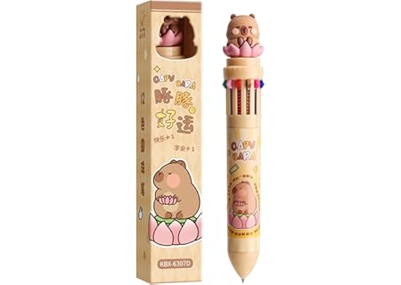 Capybara penna – flerfärgad infällbar penna | söt capybara tecknad fin spets bläck – multi en för an - Amazon Deal & Rabatt