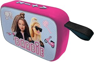 Lexibook, Barbie, Bärbar Bluetooth-högtalare, BT018BB | Trådlös, TWS-stereo, USB-C, SD/TF-kort, laddningsbart batteri, inbyggd mikrofon, blå
