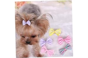 BYFRI Nouvelle arrivée Beau Chien Barrettes rayé Chiot Bowknot Hairpin Toilettage pour Animaux Accessoires Cheveux Charms Cadeaux 5Pcs