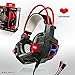 Produktbild Gaming Headset HG4 Fantech Xbox One PC KingTop Stereo Gaming Kopfhörer mit Mikrofon LED Licht Bass Lautstärkeregelung für PS4 Xbox One PC Smartphone, Rot-Schwarz