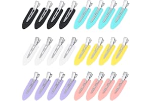 HTHL No Bend Hair Clips, 24 Pieces No Crease Curl Pin Clips, Creaseless Hair Clips for Girls Women Hair Styling Accessories(Multicolor)