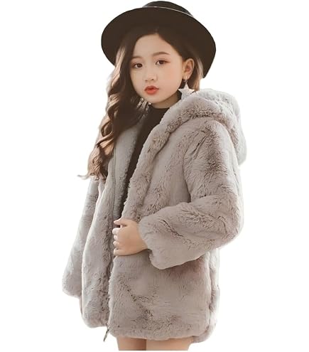 Manteau Fille En Fausse Fourrure - Blouson Chaud Doux - Manches Longues, Avec Poche - Pour Garçon Ou Fille - 11