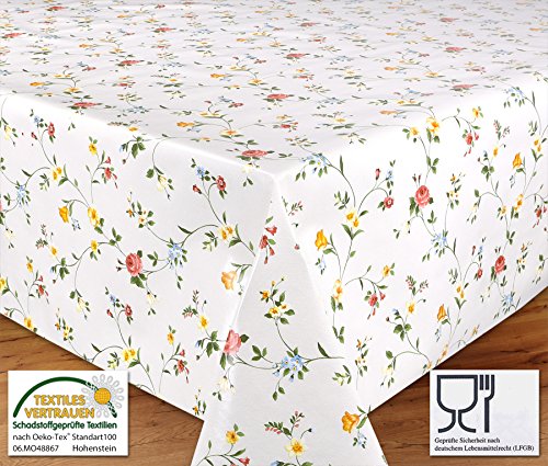 WACHSTUCH TISCHDECKE, Meterware abwischbar, Größe wählbar, 100×140 cm, Glatt Klassisch Blümchen - 2